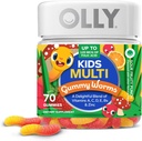 OLLY παιδιά πολυβιταμίνη Gummy Worms, συνολική υγεία και ανοσοποιητική υποστήριξη, βιταμίνες και ορυκτά A, C, D, E, Bs και ψευδάργυρος, Chewable συμπλήρωμα, Sour Fruit Punch, 45 Ημέρα προσφοράς (70 Count)