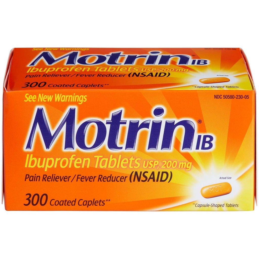 Motrin Ib Ibuprofen Tabletleri Ağrı Ateşi Reliever: 300 Kaplamalı Caplets