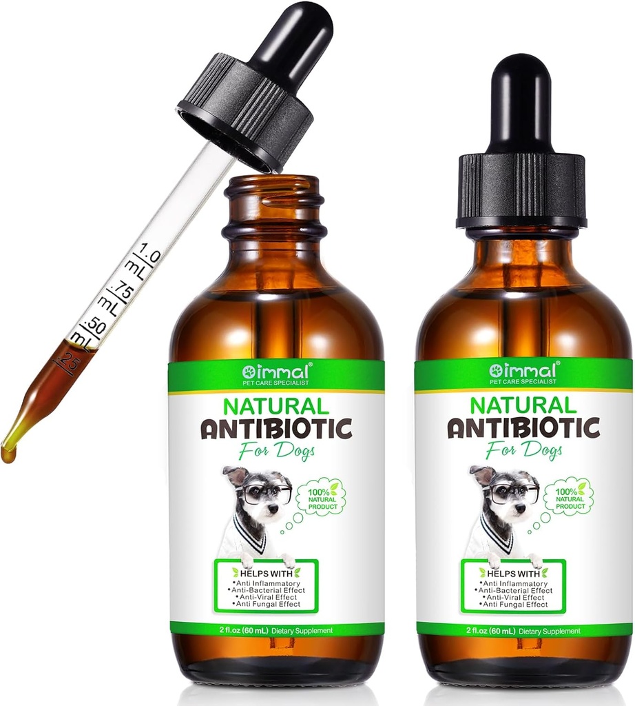 2 Pack Antibiotics for Dogs, Natural Antibiotic for Dog Allergy and Itch Relief, Dog Antibiotics Helps Support a Healthy Immune System, Allergy Support