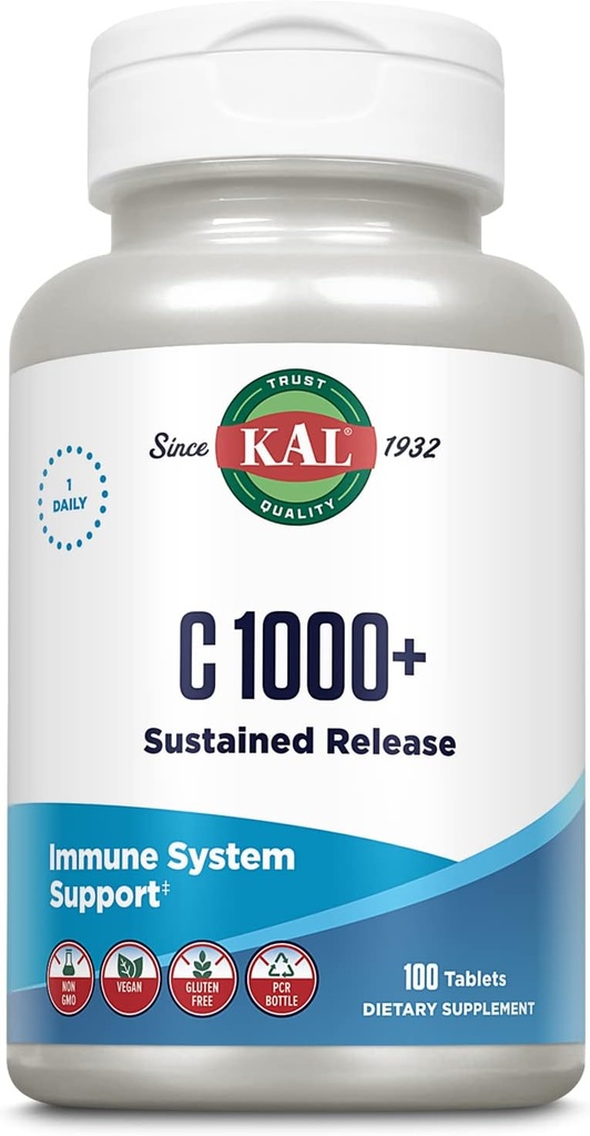 KAL C- 1000 Plus δισκία παρατεταμένης αποδέσμευσης, 1000 mg, 100 Count
