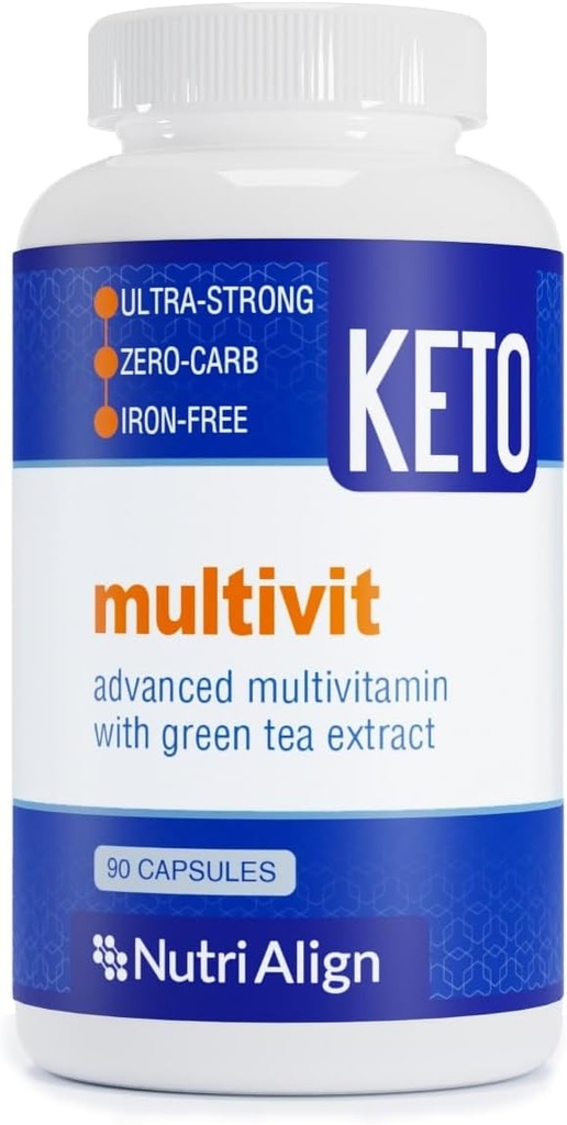 Nutri-Align Multivit | 90 Multivitamin Capsules for Keto | 20 Essential Vitamins and Minerals with Green Tea Extract and Chromium | Low Carb Mitsubishi Support Multi Vitamin | Sugar Free and Zero Carb