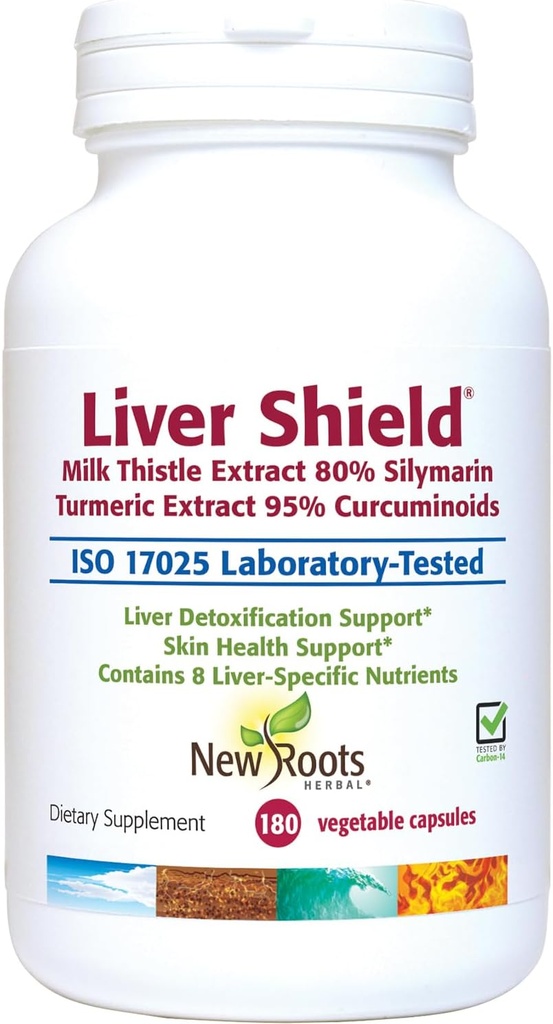 NEW ROOTS HERBAL Liver Cleanse Detox & Repair Supplement, 8-in-1 Formula of Milk Thistle, Curcumin, Artichoke, Dandelion, Red Beet, Radish, Schizandra, Fatty Liver Support (180 Capsules)