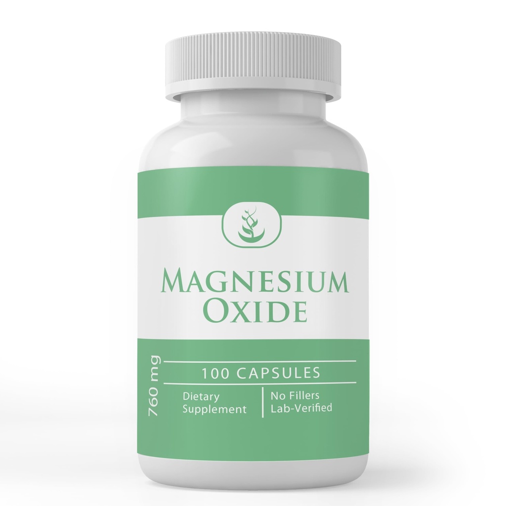 Pure Original Materialss Magnezyum Oksit, (100 Capsules) Her zaman Pure, Nomixs Or Fillers, Lab TY