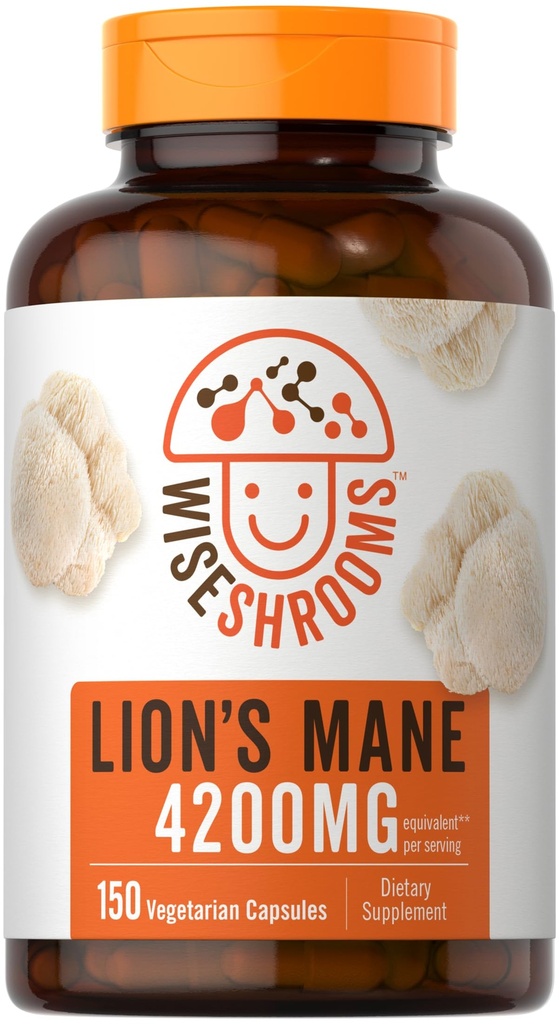Carlyle Lions Mane Supplement Capsules 4200 mg | 150 Kont | Vegetarian, Non-GMO, Gluten Free | Wiseshrooms