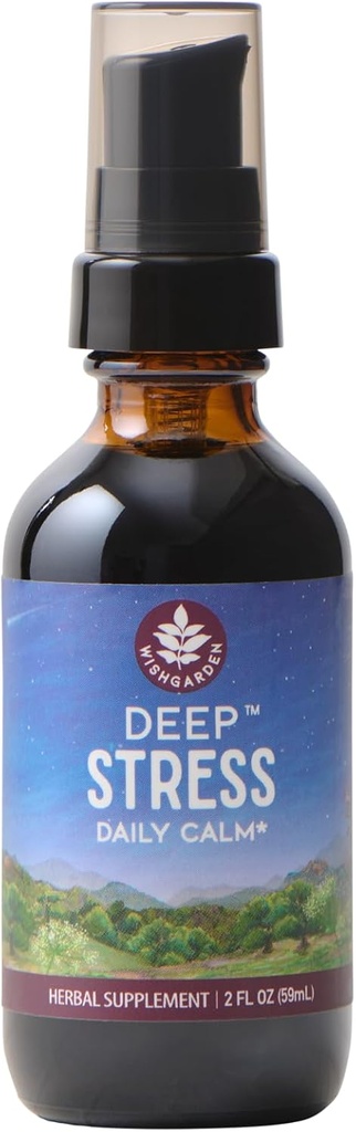 WishGarden Βότανα βαθύ άγχος με Ashwagandha - Plant-based Liquid Herbal Adrenal Υποστήριξη συμπλήρωμα με Ashwagandha Root και Powerhouse Adaptogens για ανακούφιση από το στρες, γρήγορης δράσης Stress Tincture, 2oz