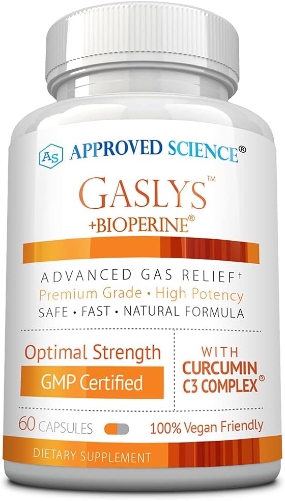 Onaylanan Science® GaslysTM - Soothe Digestive Tract, Alleviates Gas and Stomach Cramps - Artichoke Toz, Ginger, Fennel Tohum - 60 Kont - 1 Paket