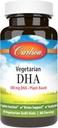 Carlson - Χορτοφαγική DHA, 500 mg DHA, Plant Based, Με Βιώσιμη προέλευση από τα φύκη, την υποστήριξη του εγκεφάλου, την υγεία Mood, 60 Softgels