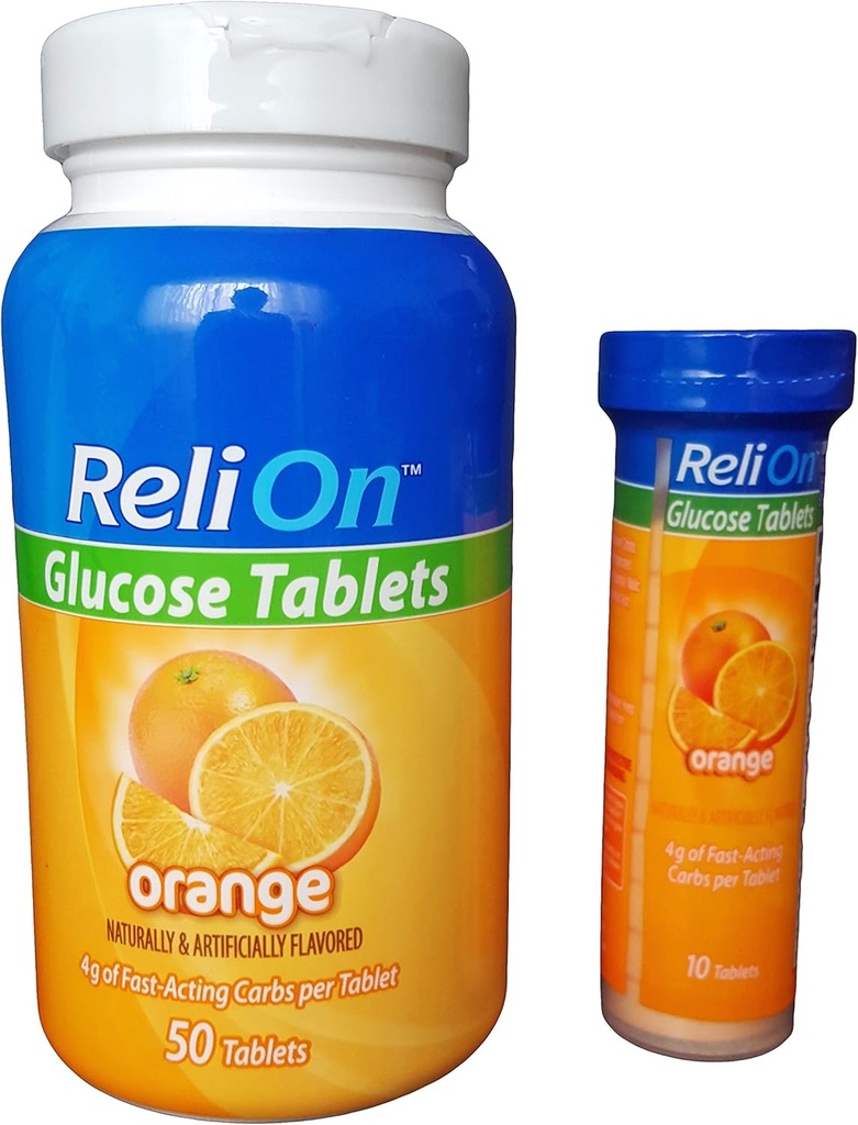 ReliOn Glucose, On-The-Go Tube, 10 Tablet ile 50 Tablet. (Orange) Tarafından Reli On