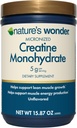 Nature's Wonder Micronized Kretine Monohidrat Toz 5g, Muscle Health, Muscle Energy Production, No Lactose, 5g of Micronized creatine Toz per Service, 450G, 90 Servisler