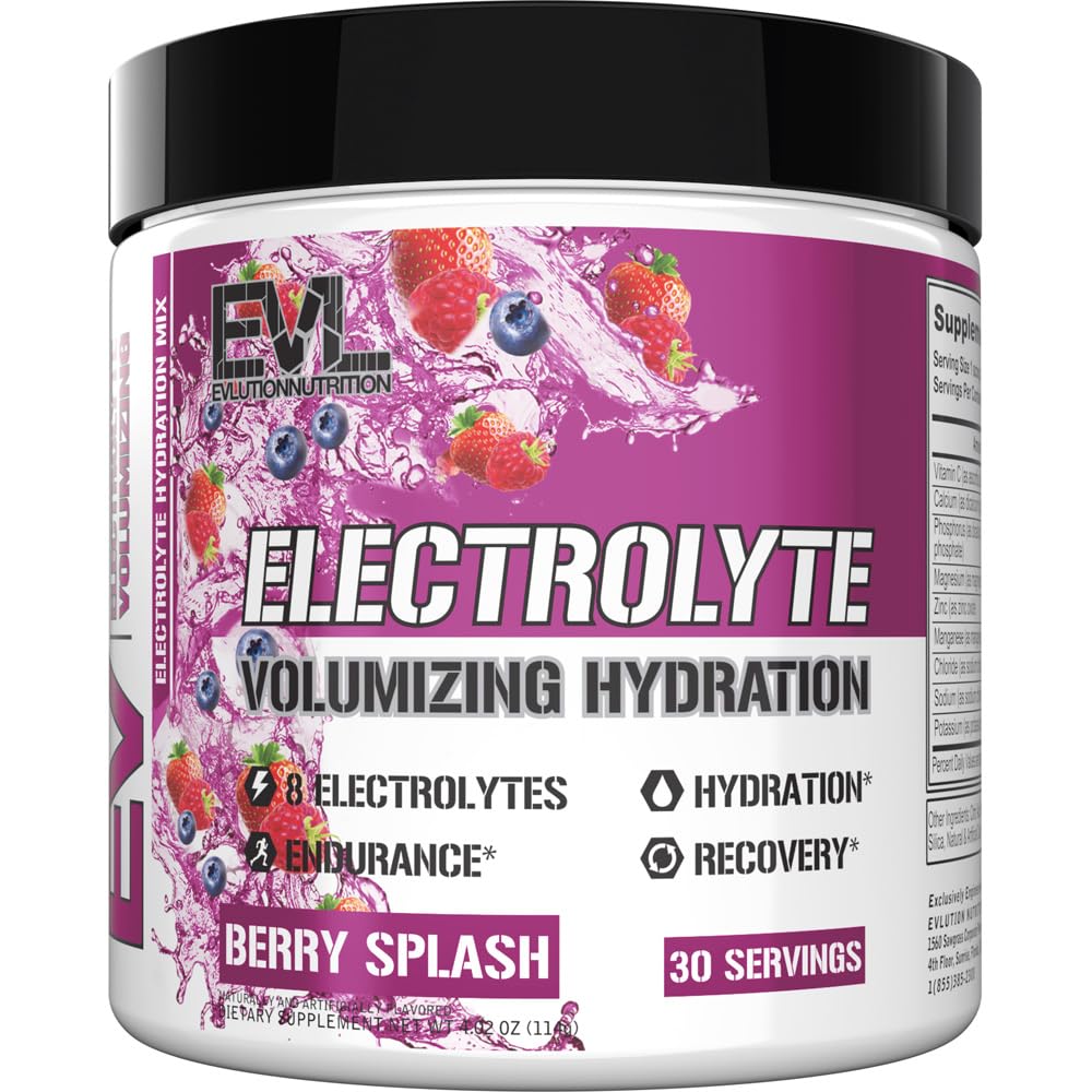 Evlution Ultimate Electrolytes Toz Hydration Drink - Quick Replenishing Hydration Toz Drink Mix with 8 Key Electrolytes and Antioksis - Vegan Gluten Free Keto Friendly Assembly (Berrysphere)