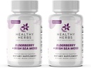 Sağlıklı Herbs Wildcrafted Elderberry Sea Moss Capsules | 2600 mg Irish Sea Moss + Elderberry Essentials Mix | US-Made, Vegan, Non-GMO, Easy-Swallow (2-Pack)