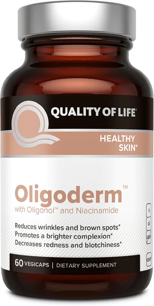 Life Oligoderm, Premium Skin Support Supplement One Oligonol ve Niacinamid - 60 Capsules