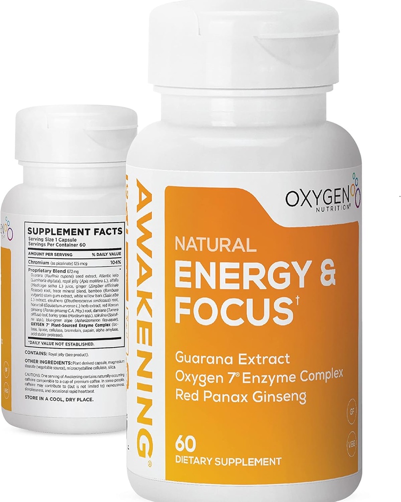 Köprü Doğal Enerji ve Oda Nootropic Supplement ile Panax Clooney, Guarana Ekstraksiyon & Kromium Picolinate | Odak için Beyin Tamamı, Enerji, Mood & Clarity | Gluten Free Veggie, USA - 60 Caps