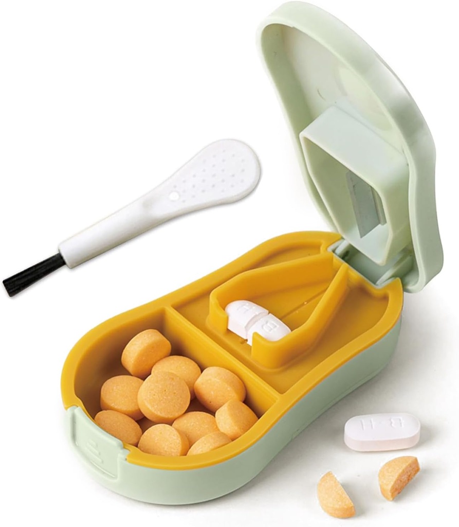 Küçük ve küçük Piller için Pill XS Splitter - Pill XS 1/2 - Doğruca Birden Çok Pilleri - Easy Open Snap Düğmesi. Detachable Nonslip V-Shaped Pad. roll-Around Blade Guard. Back Storage (Cyan)
