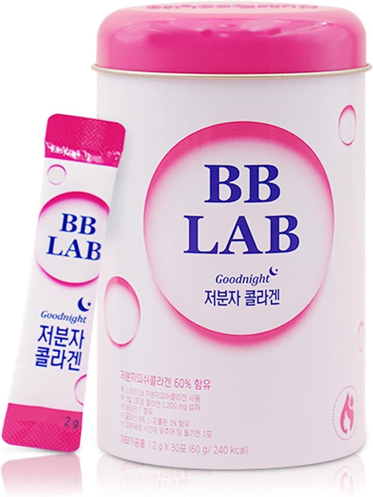 SEOUL BB LAB Goodnight Collagen, Low Molecular Collagen, For Skin & Bone Health, Made in Korea, 1 Moon Supply Per Container, 30 Packets (2)