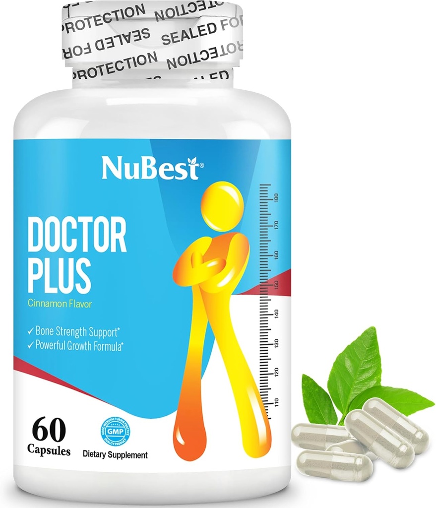 NuBest Doctor Plus με ασβέστιο, βιταμίνη D3, βιταμίνη K2 (MK7), κάψουλες μαγνησίου για αντοχή στα οστά, υγιή οστά, ανοσία, μέγιστη απορρόφηση ασβεστίου για την ηλικία 10+ 60 κάψουλες