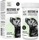 Köpekler için Ruff & Purr Probiyotikler - 3in-1 Probiyotikler, Gut Health için Prebiyotikler ve Digestive Enzymes, Immune Support, sağlıklı Skin ve Coat - Klinik olarak Studied DE111 & PreforProbiyotik