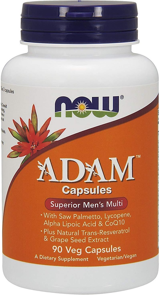 ΤΩΡΑ Τρόφιμα ADAM Superior Ανδρική Πολλαπλή Βιταμίνη, Vegcaps 90 ea