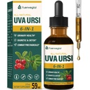 Uva Ursi Bearberry Natural Diuretic Drops, Urinary Health & Kidney Cleanse Detox Herbal Supplement Support UTI & Water Away, W/Dandelion Root Cranberry, Alkol-Free Tincture.2oz