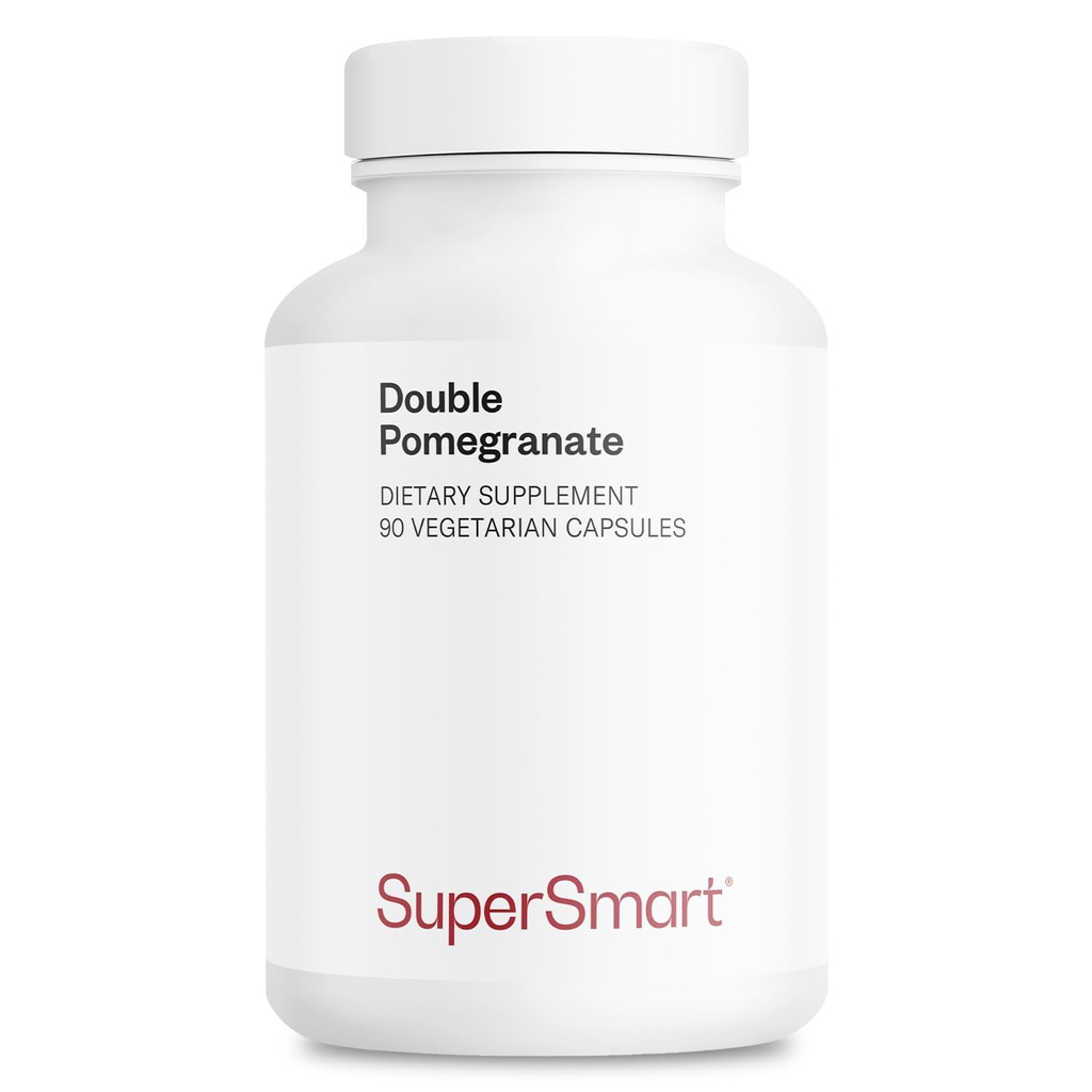 Supersmart - Double Pomegranate (High Strength) - 90 Ellagic Acid &% 40 Punicalagins - Pomegranate Ekstra - Gelişmiş Antioksi | Non-GMO & Gluten Free - 90 Vegetarian Capsules