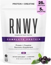 25g Acai Protein + 5 Kretine Toz, Vegan Plant-Based Protein Digestive Enzymes to Build & Recover, 21 Servisler