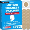 VIORY Motion Hastaness Patches for Car and Boat Rides, Ships, Cruise and Airplane & Other Forms of Transport - Travel Essentials, for Yetişkinler and Kids (30)
