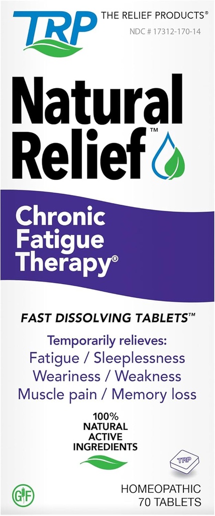 Relief Products Kronik Fatigue Terapi -% 100 Doğal Active Malzemeler - Fatigue, Weakness, CFS, Tiredness - Hızlı Deyim Tabletler - 70
