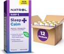 Natrol Sleep+ Calm Melatonin 6mg With Ashwagandha, L-Theanine ve Lemon Balm, Diyetsel Supplement for Restful Sleep and Calm The Mind, 30 Capsules, 30 Day Supply (Pack of 12)
