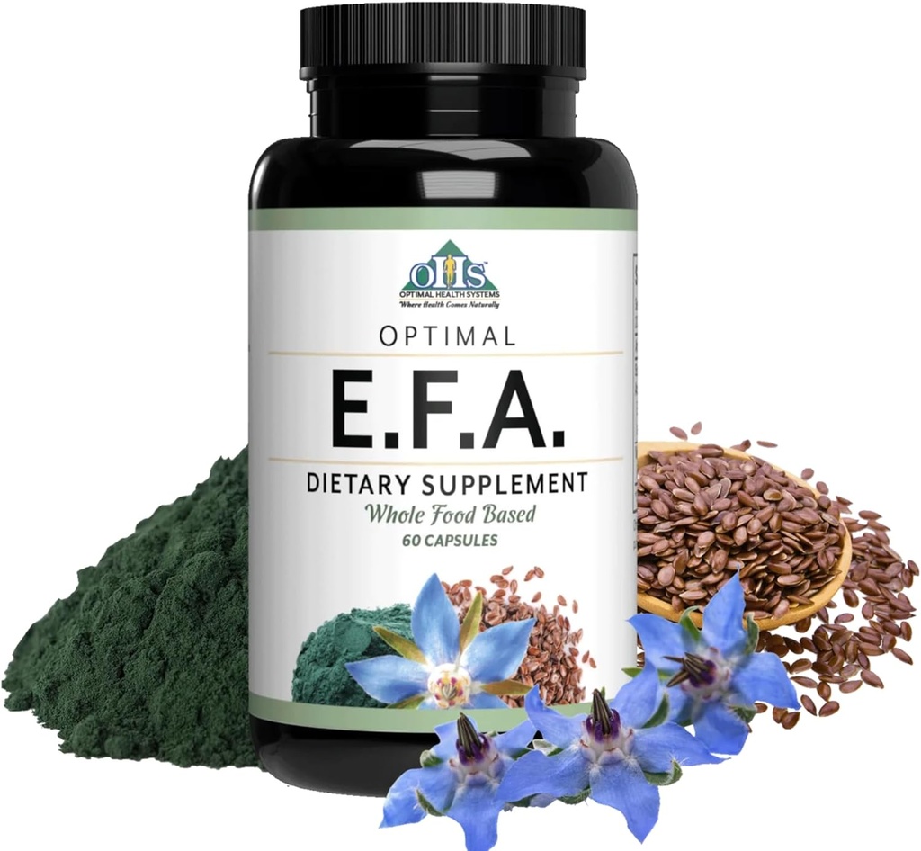 Optimal Sağlık Sistemleri EFA | Borage, Flaxseed ve Algae Oil | Safer, Plant-Based Mix | Essential Fatty Acid Supplement | 60 Capsules