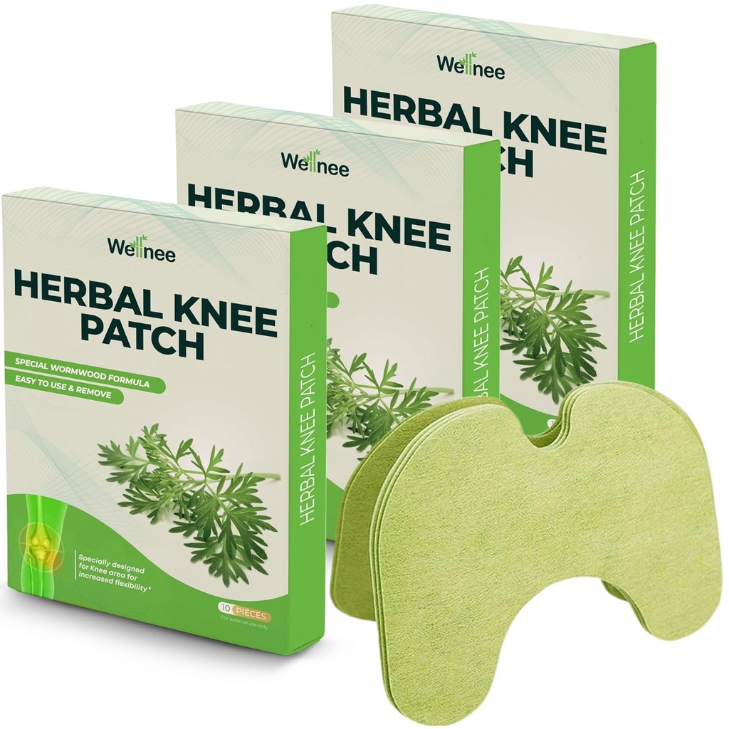 Wellnee Original Herbal Diz Patch - Wellknee Heater for Diz Support & Muscle Pain - Geçici Bir Yardım için maksimum Güç - Kumaşı Parası (30 Pads) için Doğal Herbs ile Yapıldı