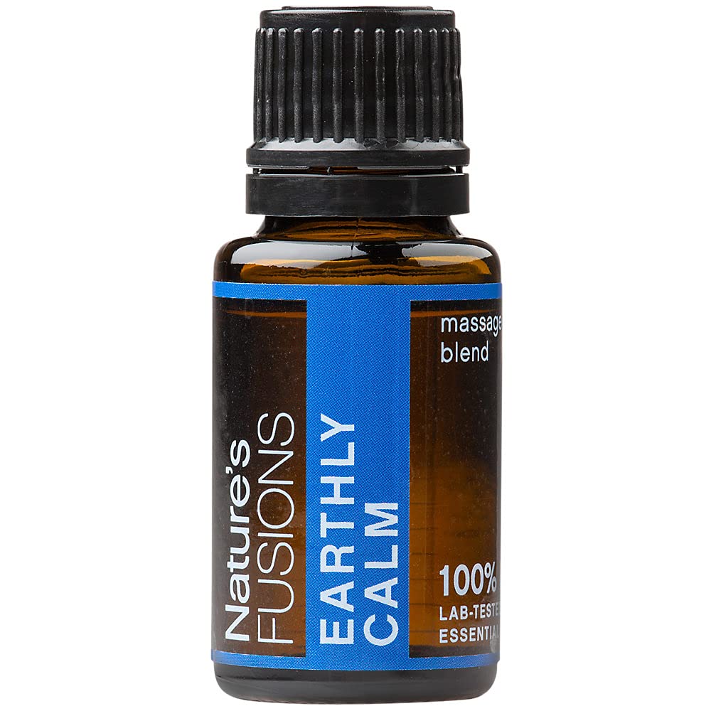 Nature's Fusions Earthly Calm, 100 Pure ve Natural Essential Oil Mix for Aromaterapi and Topical Use, .5 Fl Oz (Pack of 1) (15 mL)