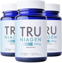 TRU NIAGEN, Anti Aging ve Hücre Rejenerasyonu için NAD Supplement, 300 mg Niagen, 30 Hizmet | Destek Hücreleri Enerji, Beyin, Kas | Nicotinamid Riboside (NR) 1 Günlük | 3 Şişeler Al