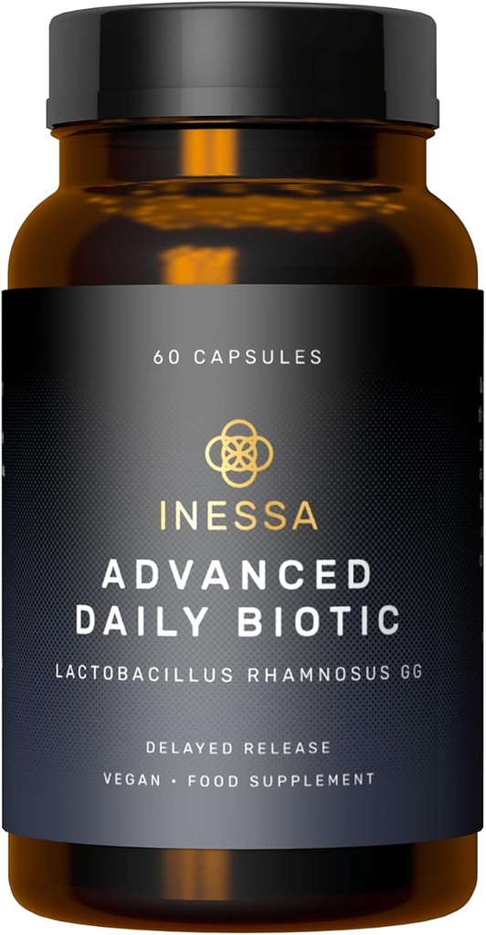 Inessa Daily Biotic - Gecikmiş Yayın Teknolojisi ile Kadınlar için Probiyotikler - 10 Milyar CFU ile Gelişmiş Probiyotik - Lactobacillus Rhamnosus Strain 60 Vegan Capsules for Men & Women