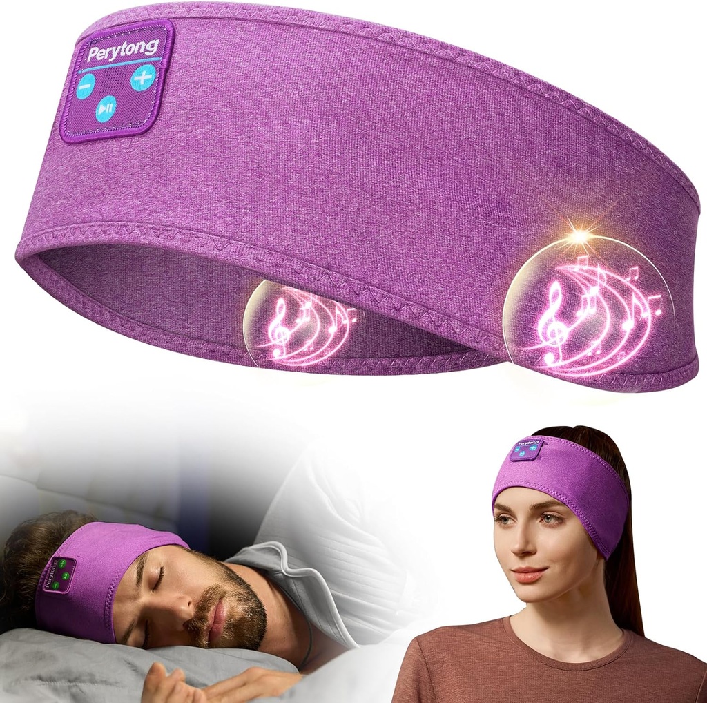 Perytong Sleep Schneiders Bluetooth Headband, Sports Wireless Earphones Sleep Earbuds with Ultra-Thin HD Stereo Speakers for Sleep Workout Run Cool Gadgets Benzersiz Armağanlar