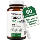 PRISTINE'S Tudca 500MG Liver Support & Purified Bile Salts Supplement Capsules - 60 Day Supply - Gallbladder Liver Organ & Digestion Detox and Cleanse Support Supplement - Χωρίς γλουτένη Μη ΓΤΟ