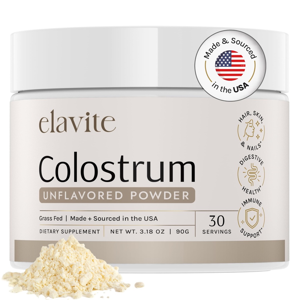 Bovine Colostrum Toz (Unflavored) Ga Colostrum Supplement for Gut Health, Immune Support Health Saç, Skin & Nails - 30 Hizmet