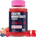 Kadınlar ve Erkekler için Kreatif Monohidrat Gummies, Taurine & B6, Chewable Kretina Pre Workout Gummies for Max Strength & Muscle growth, Energy, Endurance, Kretin for Men & Women - 1 Şişe