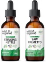 Wild & Organic Sting Nettle Root Tincture 2 fl oz & Saw Palmetto Tincture 2 fl oz