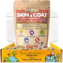 Skin and Coat Supplement with Fish Oil and Omega 3 for Dogs and Cats - Dog Itch Relief Pet Supplement for Shedding, Dry Ichy Skin and Allergies - Αλλεργική Θεραπεία Σκύλων Βιταμίνες (90 Tabs)