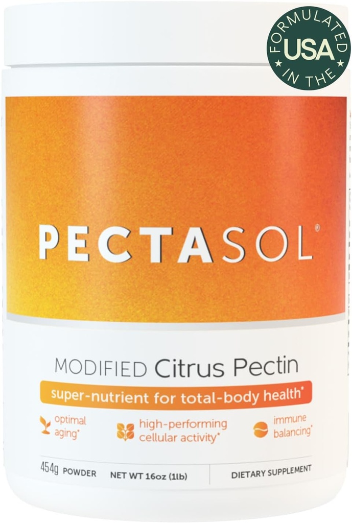 PectaSol Τροποποιημένη Citrus Pectin – 454g Κόνις – Συμπλήρωμα για την υγεία του συνόλου-Body για την υποστήριξη της καρδιάς, ανοσοποιητικό σύστημα, αντίδραση φλεγμονής & υγιή γήρανση + Διατήρηση Υγιεινή Galectin-3 επίπεδα