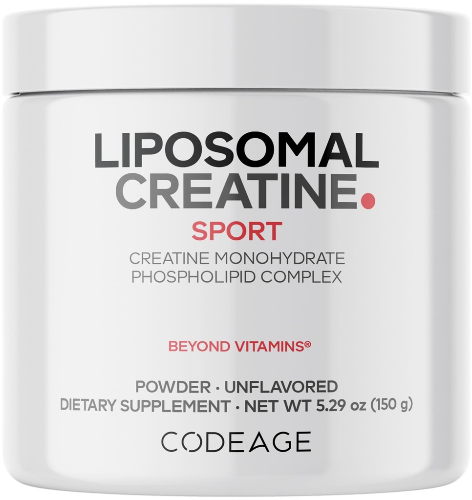 Kodage Liposomal Kretine Toz Tamam, Puretine Monohidrat 5000 mg, Pre Workout & Post Workouts - Unflavored Kretine, Micronized Kretine Toz - Spor için Kretin - 30 Hizmet