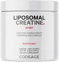 Codeage Liposomal Creatine Powder Supplement, Pure Creatine Monohydrate 5000mg, Preworkout & Post workouts - Άγευστη Creatine, Micronized Creatine Powder - Creatine for Sports - 30 Servings