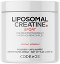 Kodage Liposomal Kretine Toz Tamam, Puretine Monohidrat 5000 mg, Pre Workout & Post Workouts - Unflavored Kretine, Micronized Kretine Toz - Spor için Kretin - 30 Hizmet