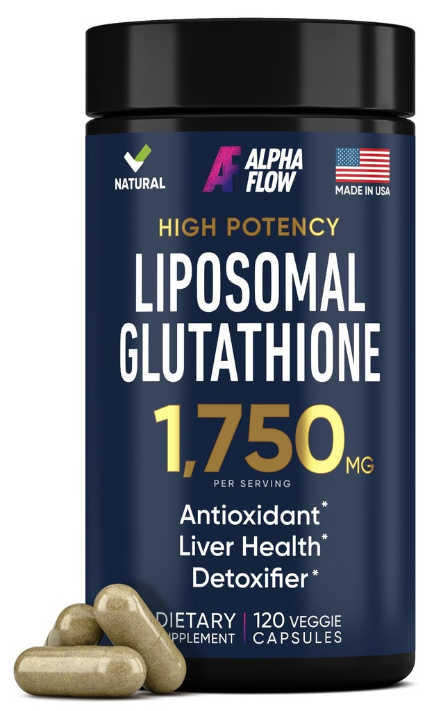 Liposomal Glutathionone Supplement 1000MG + 750MG- Glutathione Liposomal with VIT C + Phospholipid Antioxidant Complex - Liver Detox and Immune Support Supplement - 120 Caps - Powder&Liquid Εναλλακτική