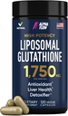 Liposomal Glutathione Supplement 1000MG + 750MG- Glutathione Liposomal with VIT C + Phospholipid Antioxidant Complex - Liver Detox and Immune Support Supplement - 120 Caps - Powder&Liquid Alternative