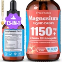 Magnezyum Glycinate Liquid, Triple Kompleksi Liquid Drop, Magnezyum Taurate & Citrate Liquid for Yetişkinler Calm Stres Desteği, Kas Rahatlama, Good Sleep
