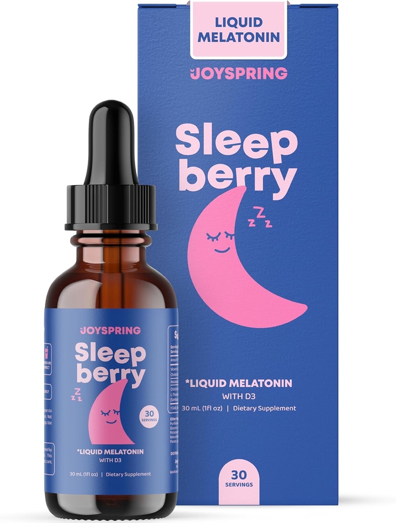 JoySpring SleepBerry Liquid Melatonin ve Genius Çocuklar için Smartberry Vanilla
