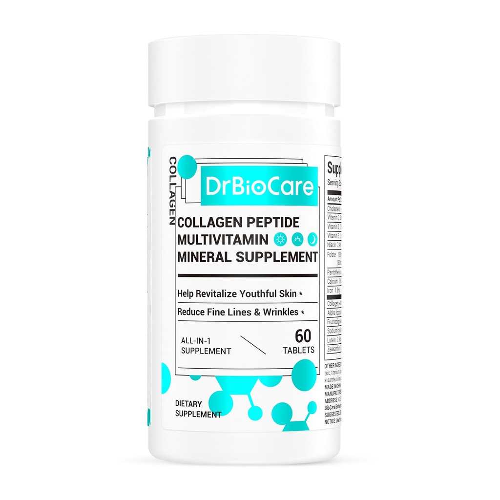 DrBioCare Collagen, for Women, Beauty Vitamin & Mineral Supplement,Contains Vitamin D3, Probiyotiks for Women & Collagen,,Vitamin B Kompleksi,Vitamin E 60 Tabletler