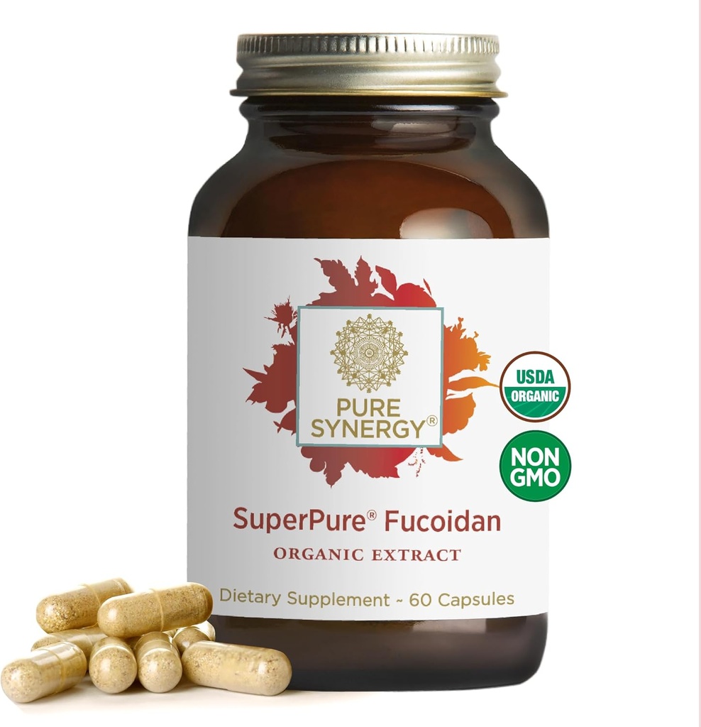 PURE SYNERGY SuperPure Fucoidan Extract | Gluten-Free Fucoidan from Organic Brown Seaweed | for Immune Health, Digestion, and Health Aging (60 Capsules)