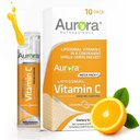 Aurora Nutrascience Mega-Pack Liposomal Vitamin C, Ανοσοποιητική Υποστήριξη, 3.000 mg ανά υπηρεσία, Vegan, Χωρίς γλουτένη, Μη ΓΤΟ, 10 Single Servet Packets, Πορτοκαλί